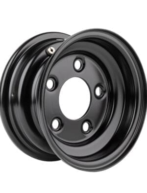 8" Wheel, 5-Lug, Slotted Wheel Steel, Black